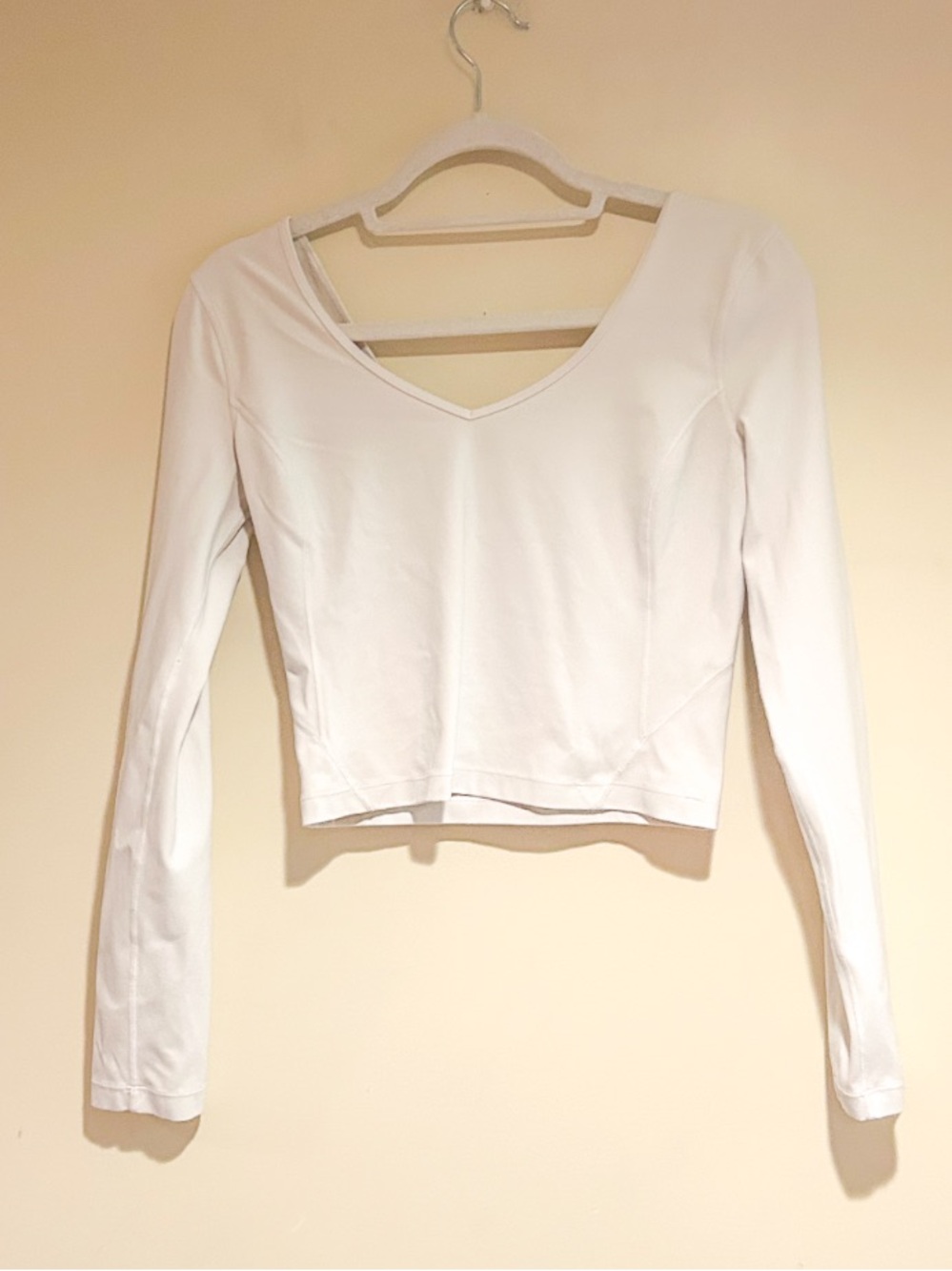 Lululemon Align White Long Sleeve Crop Sz 8